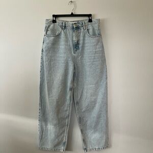 Topshop Light Blue High-Rise Straight Jeans